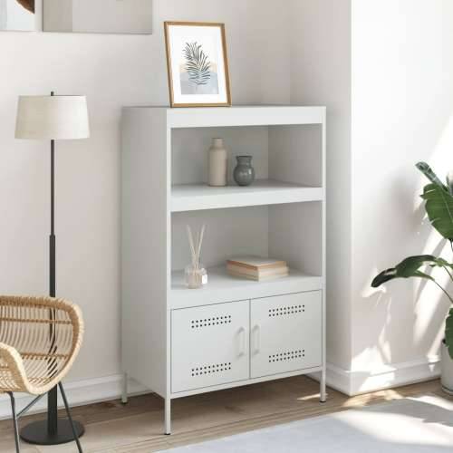 Visoka komoda bijela 67 x 39 x 113 cm čelična Bijela 1 Cijena