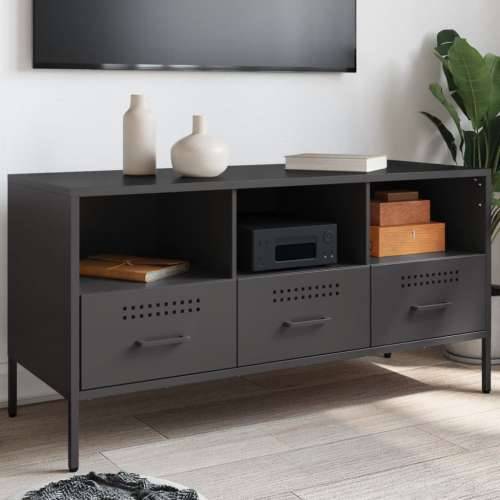 TV ormarić crni 100,5 x 39 x 50,5 cm čelični Crna 1 Cijena