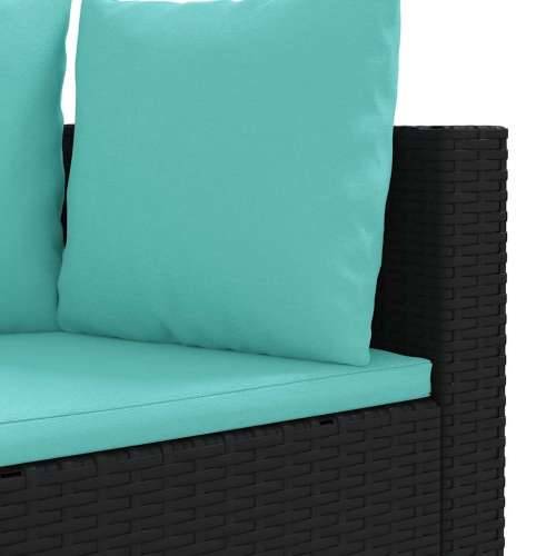 Vrtna garnitura - 7-dijelni set vrtnih sofa od poliratana s jastucima crni - Crna i plava 6 Cijena