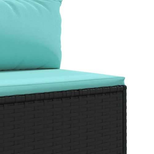 Vrtna garnitura - 7-dijelni set vrtnih sofa od poliratana s jastucima crni - Crna i plava 6 Cijena