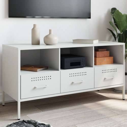 TV ormarić bijeli 100,5 x 39 x 50,5 cm čelični - Bijela 1 Cijena