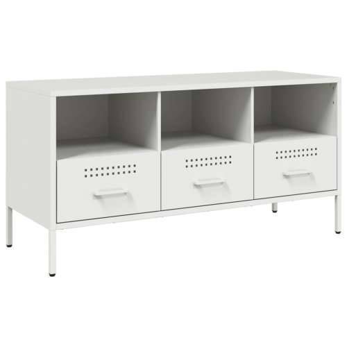TV ormarić bijeli 100,5 x 39 x 50,5 cm čelični - Bijela 1 Cijena