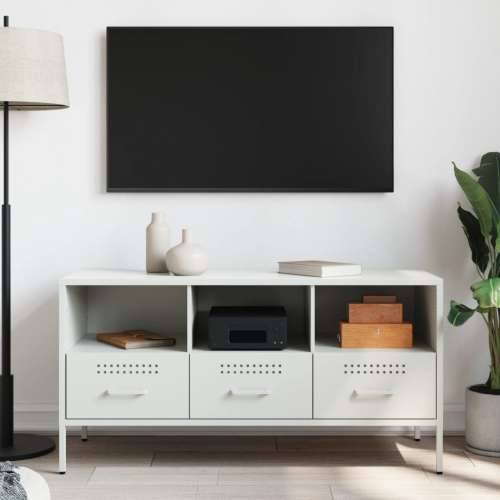 TV ormarić bijeli 100,5 x 39 x 50,5 cm čelični - Bijela 1 Cijena