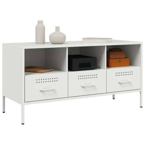 TV ormarić bijeli 100,5 x 39 x 50,5 cm čelični - Bijela 1 Cijena