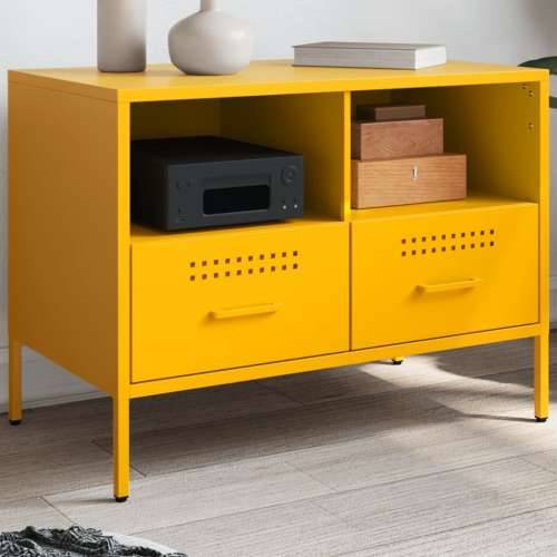 TV ormarić boja senfa 68 x 39 x 50,5 cm čelični - Žuta 1 Cijena