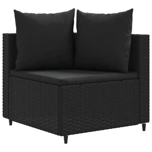 Vrtna garnitura - 6-dijelni set vrtnih sofa s jastucima crni od poliratana - Crna 6 Cijena