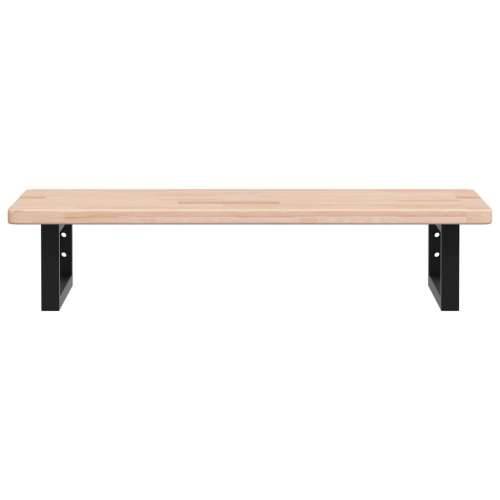 Zidna polica za Lavabo - Umivaonik od čelika i masivne hrastovine - Smeđa i crna 80 x 40 x 2.5 cm 1 Pravokutno Cijena