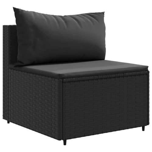 Vrtna garnitura - 4-dijelni set vrtnih sofa od poliratana s jastucima crni - Crna 4 Cijena