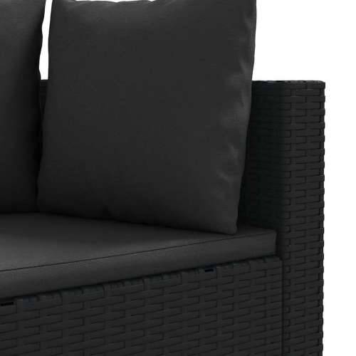 Vrtna garnitura - 4-dijelni set vrtnih sofa od poliratana s jastucima crni - Crna 4 Cijena