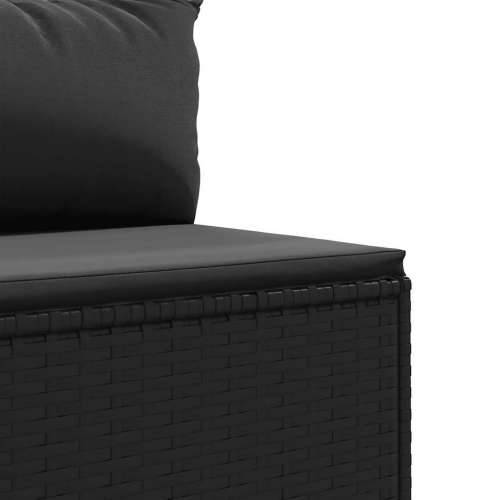 Vrtna garnitura - 4-dijelni set vrtnih sofa od poliratana s jastucima crni - Crna 4 Cijena