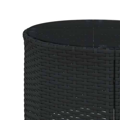 Vrtna sofa sa stolom i jastucima polukružna crna od poliratana - Crna i krem bijela 1 Polukružno pe rattan and glass Cijena