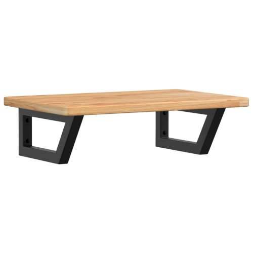 Zidna polica za Lavabo - Umivaonik od čelika i masivne hrastovine - svijetlo smeđa i crna 60 x 40 x 2.5 cm 1 Trapez Cijena