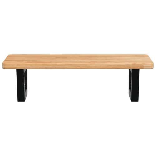 Zidna polica za Lavabo - Umivaonik od čelika i masivne hrastovine - svijetlo smeđa i crna 60 x 40 x 2.5 cm 1 Trapez Cijena