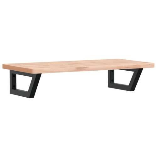 Zidna polica za Lavabo - Umivaonik od čelika i masivne bukovine - Smeđa i crna 80 x 40 x 2.5 cm 1 Trapez Cijena