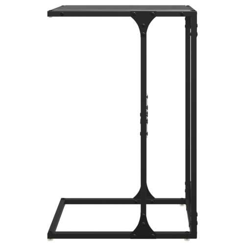 Bočni stolić s crnom staklom 40 x 30 x 61,5 cm čelični Crna 1 Cijena