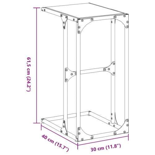 Bočni stolić s crnom staklom 40 x 30 x 61,5 cm čelični Crna 1 Cijena