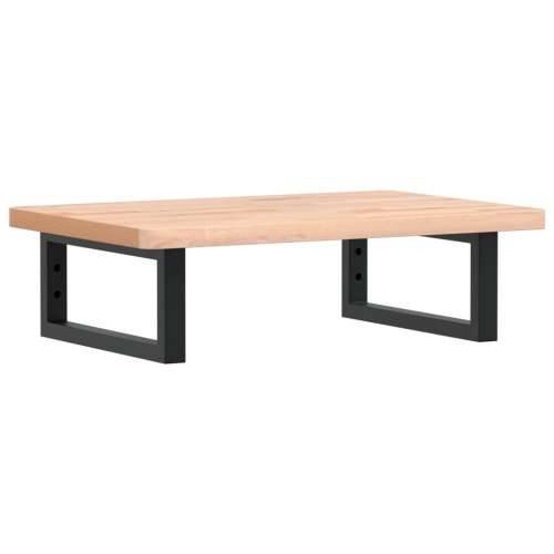 Zidna polica za Lavabo - Umivaonik od čelika i masivne bukovine - Smeđa i crna 60 x 40 x 2.5 cm 1 Pravokutno Cijena