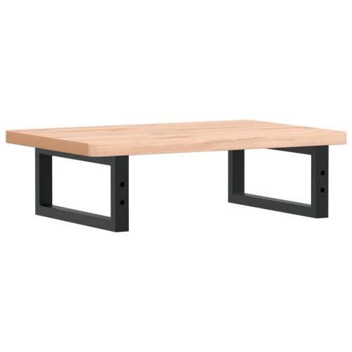 Zidna polica za Lavabo - Umivaonik od čelika i masivne bukovine - Smeđa i crna 60 x 40 x 2.5 cm 1 Pravokutno Cijena