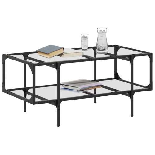Stolić s prozirnom staklenom površinom 98,5x50x45 cm čelik - *Transparent*an 1 Cijena