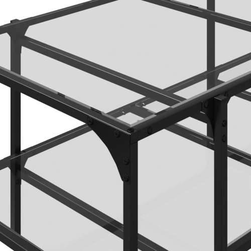 Stolić s prozirnom staklenom površinom 98,5x50x45 cm čelik - *Transparent*an 1 Cijena