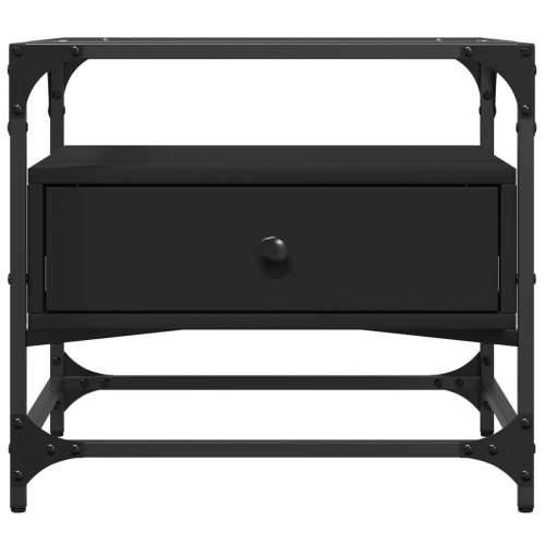 Stolić za kavu sa staklenom površinom crni 50x50x45 cm čelični - Crna 1 Cijena