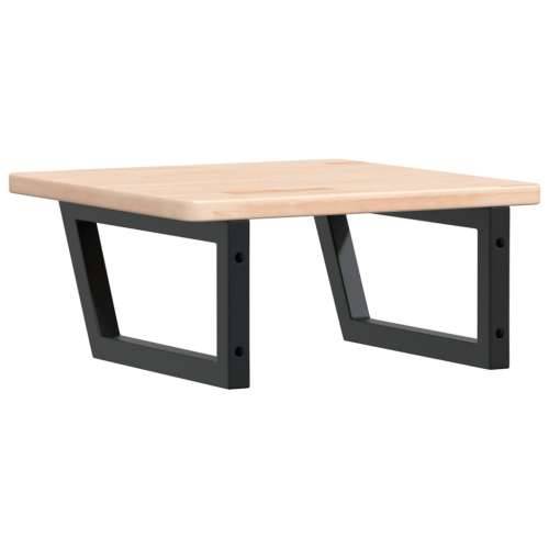 Zidna polica za Lavabo - Umivaonik od čelika i masivne hrastovine - Smeđa i crna 50 x 50 x 2.5 cm 1 Trapez Cijena