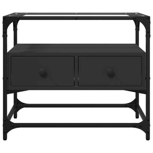 TV ormarić sa staklenom površinom crni 60 x 35 x 51 cm drveni - Crna 1 60 cm Cijena
