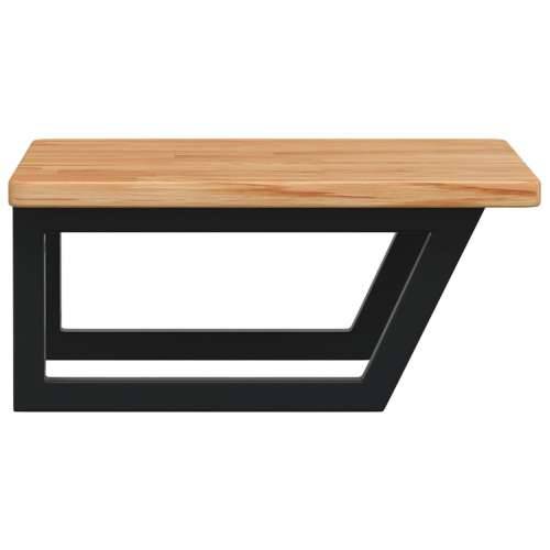 Zidna polica za Lavabo - Umivaonik od čelika i masivne hrastovine - svijetlo smeđa i crna 50 x 50 x 2.5 cm 1 Trapez Cijena
