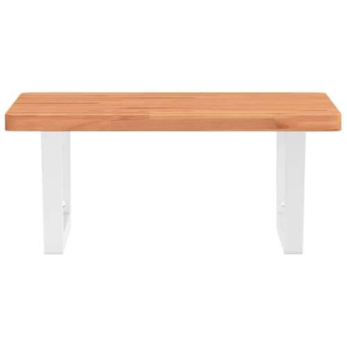 Zidna polica za Lavabo - Umivaonik od čelika i masivne bukovine - tamno smeđe i bijele boje 50 x 50 x 2.5 cm 1 Trapez Cijena