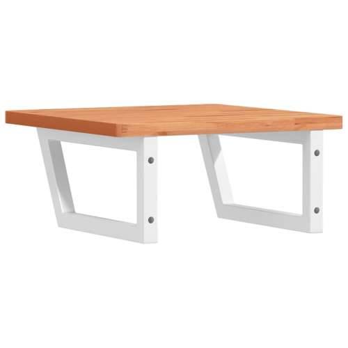 Zidna polica za Lavabo - Umivaonik od čelika i masivne bukovine - tamno smeđe i bijele boje 50 x 50 x 2.5 cm 1 Trapez Cijena