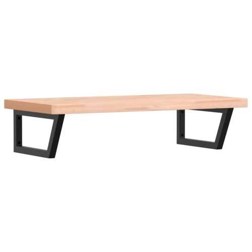Zidna polica za Lavabo - Umivaonik od čelika i masivne bukovine - Smeđa i crna 100 x 50 x 4 cm 1 Trapez Cijena