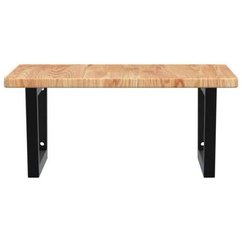 Zidna polica za Lavabo - Umivaonik od čelika i masivne hrastovine - svijetlo smeđa i crna 60 x 60 x 2.5 cm 1 Trapez Cijena