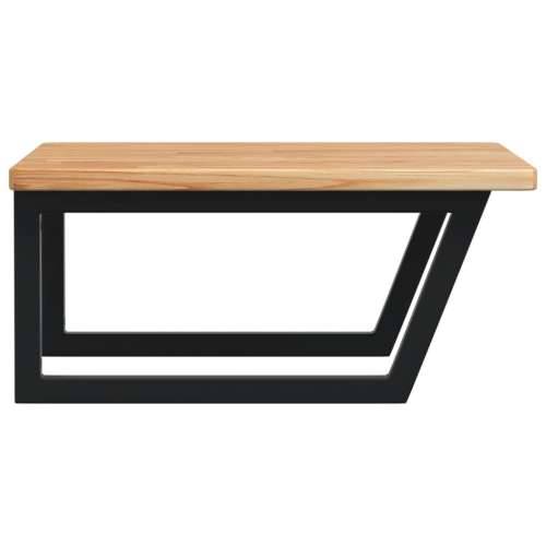 Zidna polica za Lavabo - Umivaonik od čelika i masivne hrastovine - svijetlo smeđa i crna 60 x 60 x 2.5 cm 1 Trapez Cijena