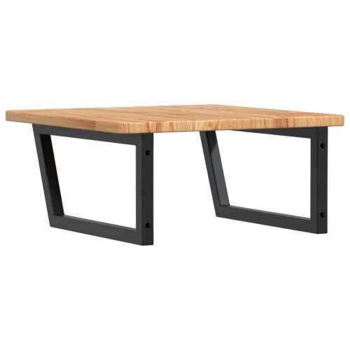 Zidna polica za Lavabo - Umivaonik od čelika i masivne hrastovine - svijetlo smeđa i crna 60 x 60 x 2.5 cm 1 Trapez Cijena