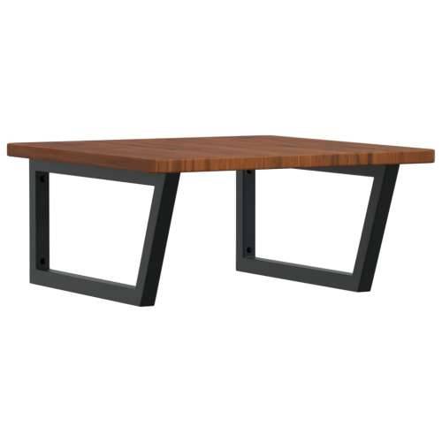 Zidna polica za Lavabo - Umivaonik od čelika i masivne hrastovine - tamno smeđa i crna 60 x 60 x 2.5 cm 1 Trapez Cijena