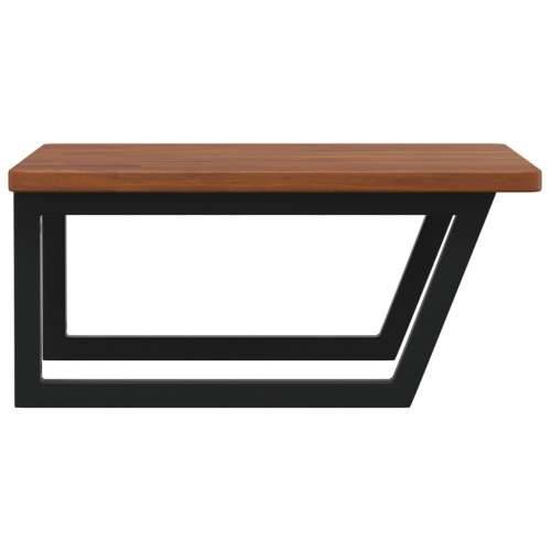 Zidna polica za Lavabo - Umivaonik od čelika i masivne hrastovine - tamno smeđa i crna 60 x 60 x 2.5 cm 1 Trapez Cijena