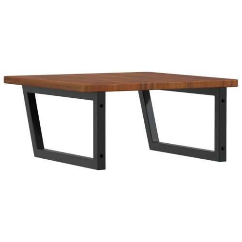 Zidna polica za Lavabo - Umivaonik od čelika i masivne hrastovine - tamno smeđa i crna 60 x 60 x 2.5 cm 1 Trapez Cijena