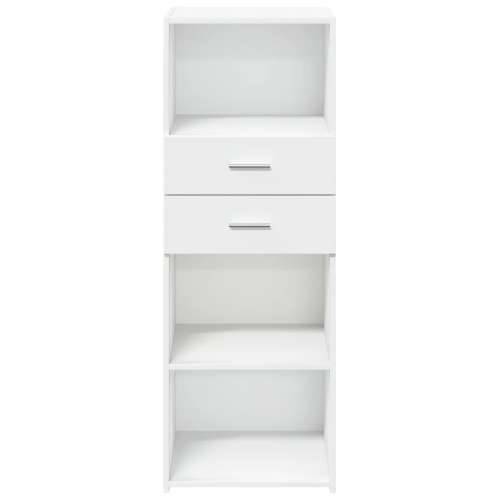 Visoka komoda bijela 45 x 42,5 x 124 cm od konstruiranog drva - Bijela 1 Cijena