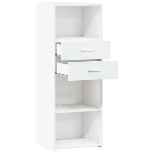 Visoka komoda bijela 45 x 42,5 x 124 cm od konstruiranog drva - Bijela 1 Cijena