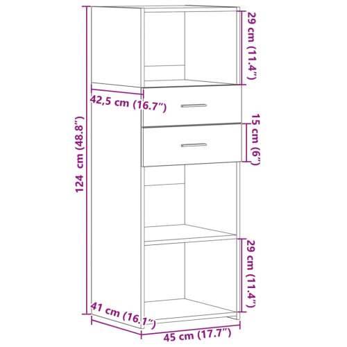 Visoka komoda bijela 45 x 42,5 x 124 cm od konstruiranog drva - Bijela 1 Cijena