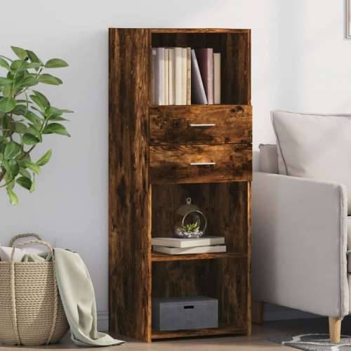 Visoka komoda boja hrasta 45 x 42,5 x 124 cm konstruirano drvo Dimljeni hrast 1 Cijena