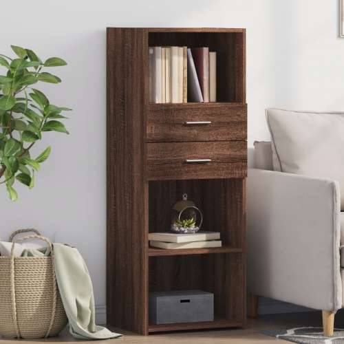 Visoka komoda boja hrasta 45 x 42,5 x 124 cm konstruirano drvo Smeđi hrast 1 Cijena