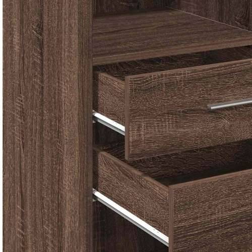 Visoka komoda boja hrasta 50 x 42,5 x 124 cm konstruirano drvo - Smeđi hrast 1 Cijena