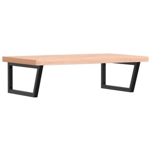 Zidna polica za Lavabo - Umivaonik od čelika i masivne bukovine - Smeđa i crna 100 x 60 x 4 cm 1 Trapez Cijena