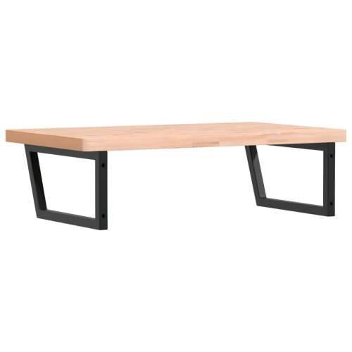 Zidna polica za Lavabo - Umivaonik od čelika i masivne bukovine - Smeđa i crna 100 x 60 x 4 cm 1 Trapez Cijena