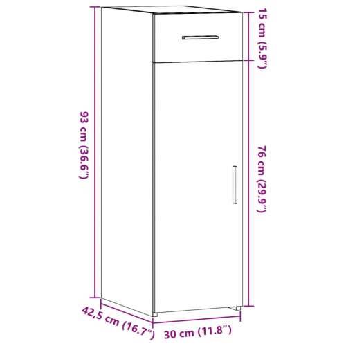 Komoda siva boja betona 30x42,5x93 cm od konstruiranog drva - Beton siva 1 Cijena
