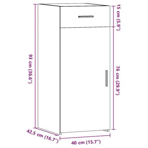 Komoda siva boja betona 40 x 42,5 x 93 cm od konstruiranog drva - Beton siva 1 Cijena