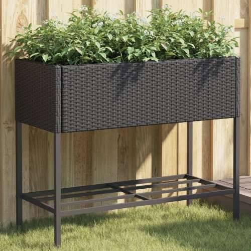 Vrtna sadilica s policom crna od poliratana Crna 90 x 40 x 75 cm 1 Cijena