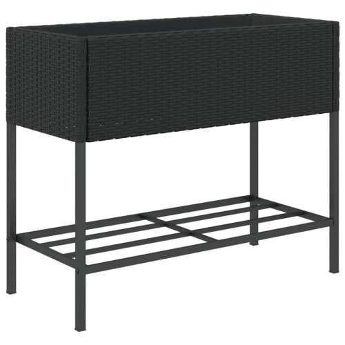 Vrtna sadilica s policom crna od poliratana Crna 90 x 40 x 75 cm 1 Cijena