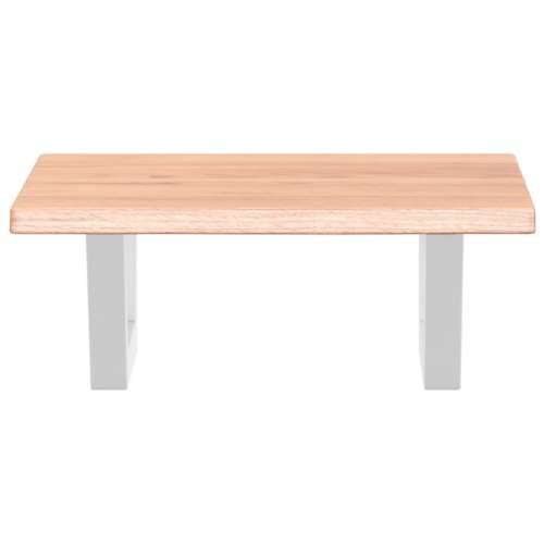 Zidna polica za Lavabo - Umivaonik od čelika i masivne hrastovine - svijetlo smeđa i bijela 40 x 50 x 2 cm 1 Trapez Cijena